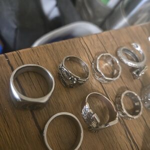 Guess Silver-Tone Men's Ring Set